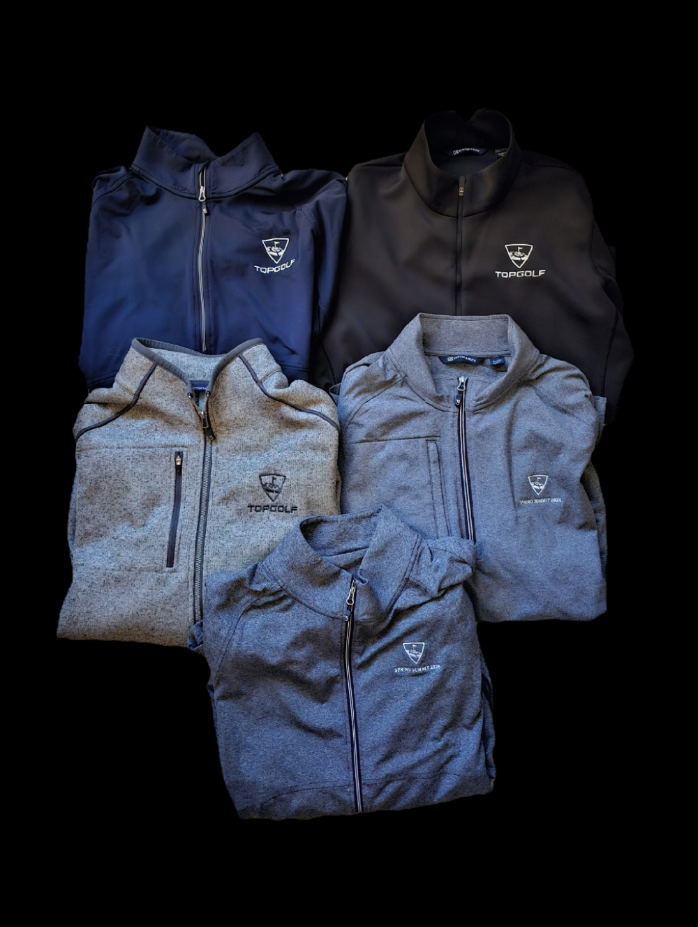 Lot Of 5 Topgolf Cutter & Buck Quarter Zips  & Full Zips